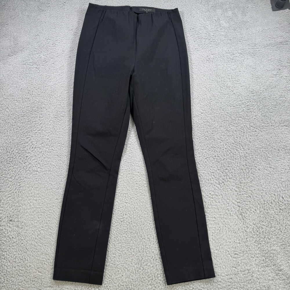 rag & bone Black Simone Slim Trousers Stretch Pants Back Zip Womens 8 USA Made